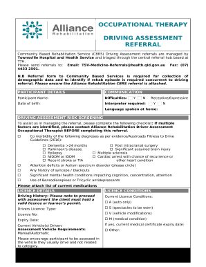 Occupational Therapy Driving Assessment (PAH) .
